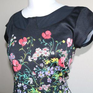 Lauren Conrad Black Floral Dress Size 6